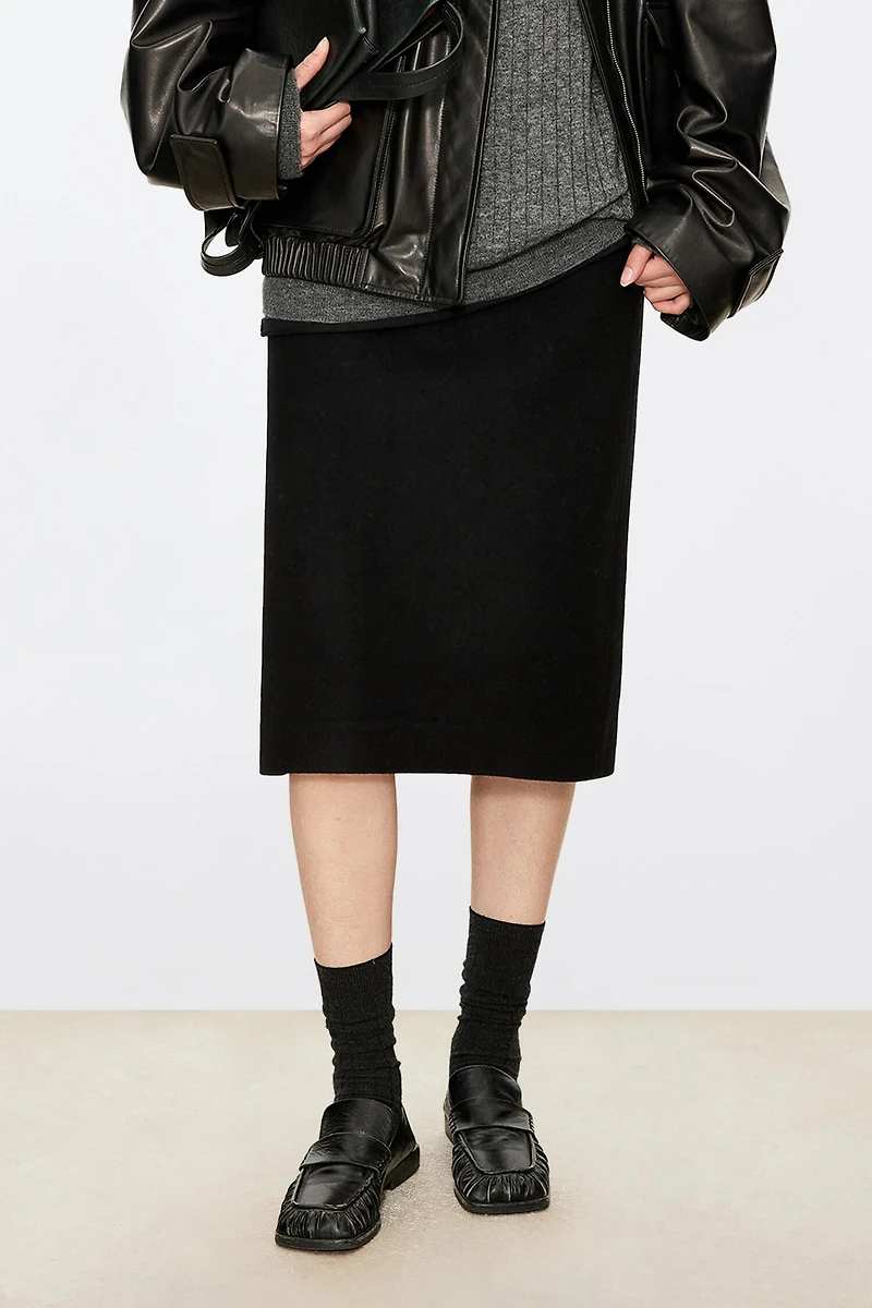 Italian Wool Midi Skirt