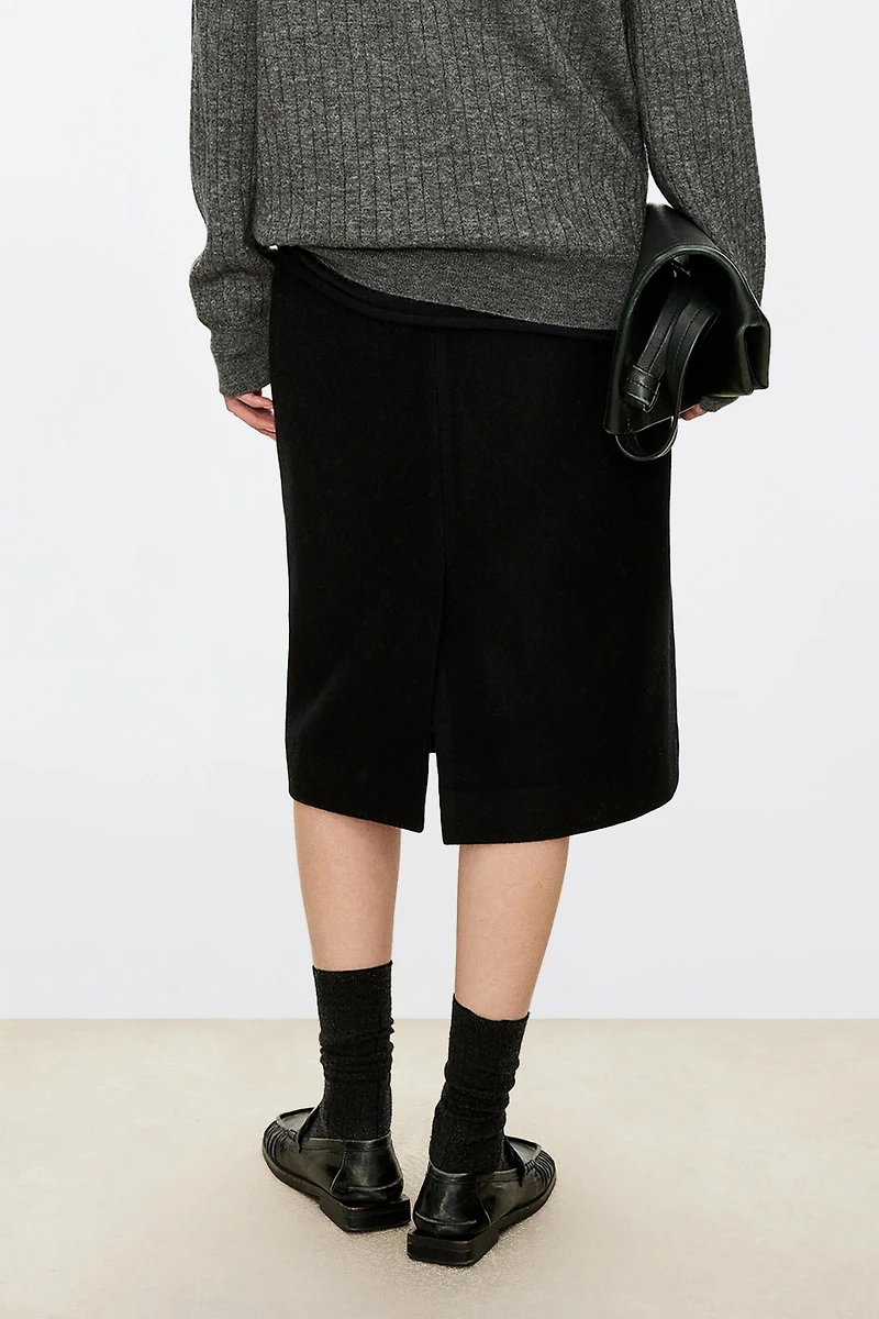 Italian Wool Midi Skirt