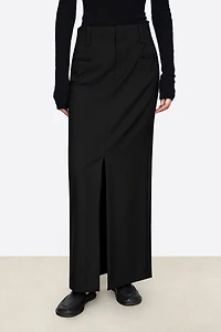 Italian Wool Split-hem Suit Skirt
