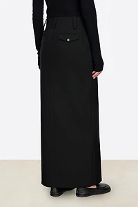 Italian Wool Split-hem Suit Skirt