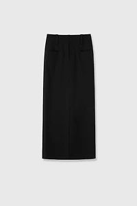 Italian Wool Split-hem Suit Skirt