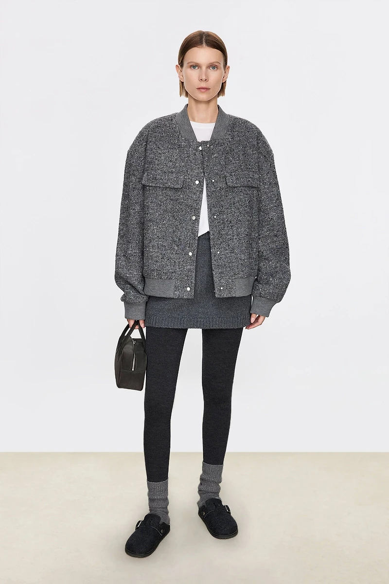 Italian Wool Tweed American-Style Inverted-T Jacket