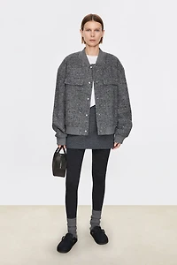 Italian Wool Tweed American-Style Inverted-T Jacket