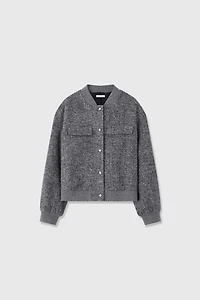Italian Wool Tweed American-Style Inverted-T Jacket