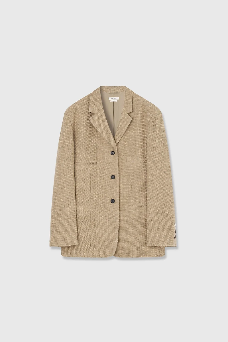 Italian Wool Tweed Oversized Coat