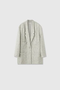 Italian Wool Tweed Suit Coat Glacier Grey