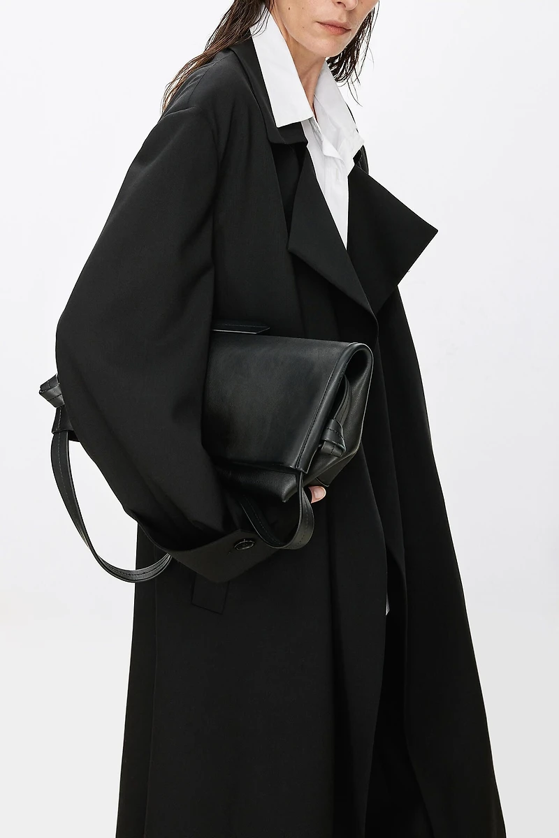 Italian Worsted Wool Lapel Suit-Style Trench Coat