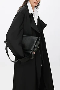 Italian Worsted Wool Lapel Suit-Style Trench Coat