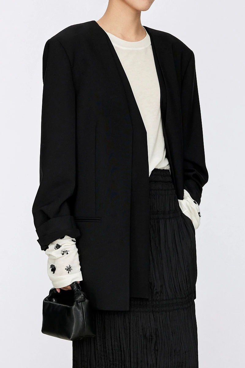 Italian Worsted Wool Silk Double-Layer Collar Suit