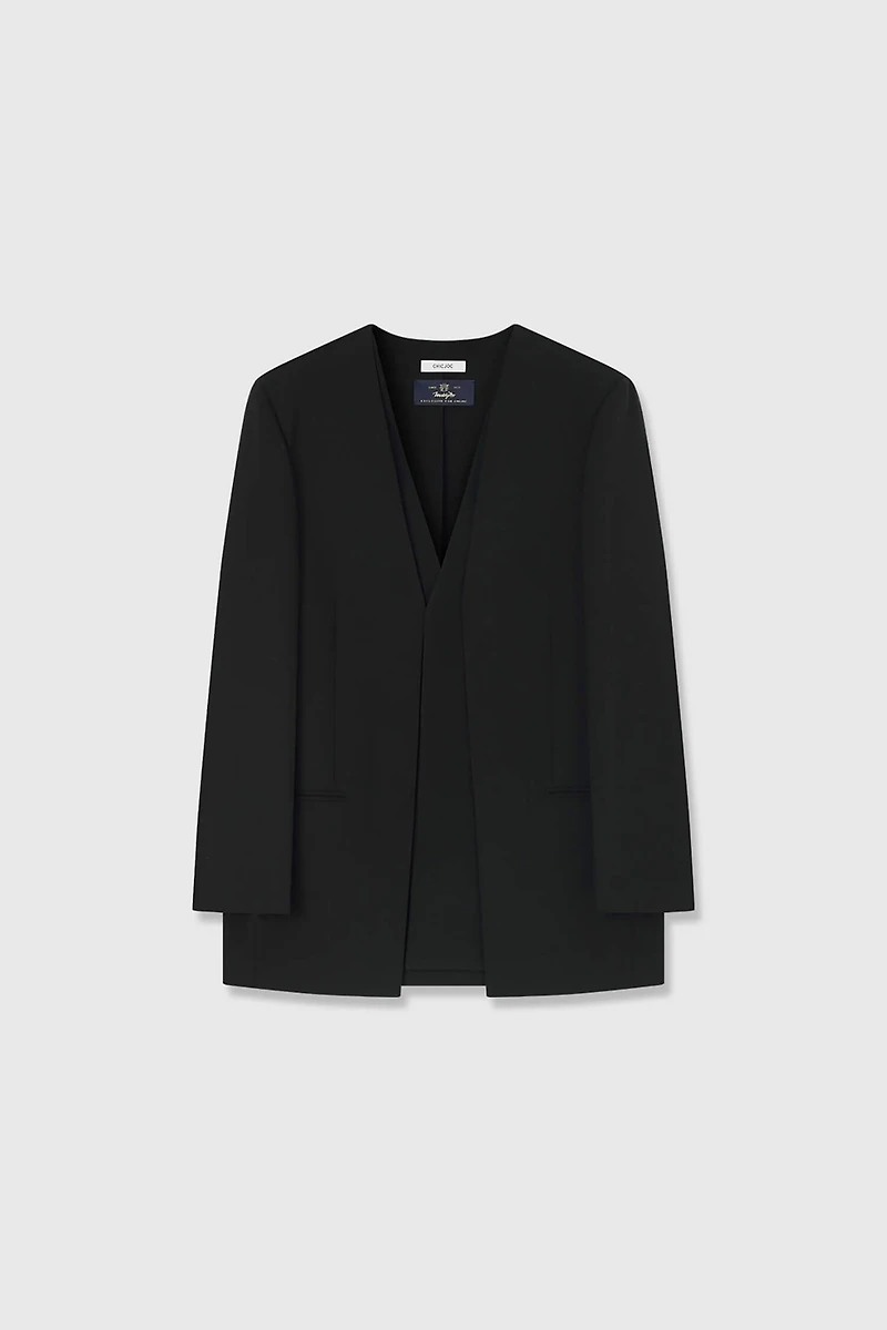 Italian Worsted Wool Silk Double-Layer Collar Suit
