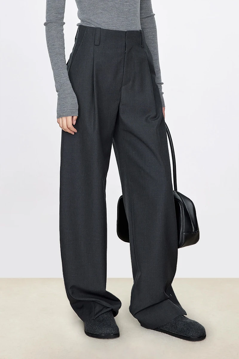 Italian Worsted Wool Waistline & Micro-arc Legs Trousers