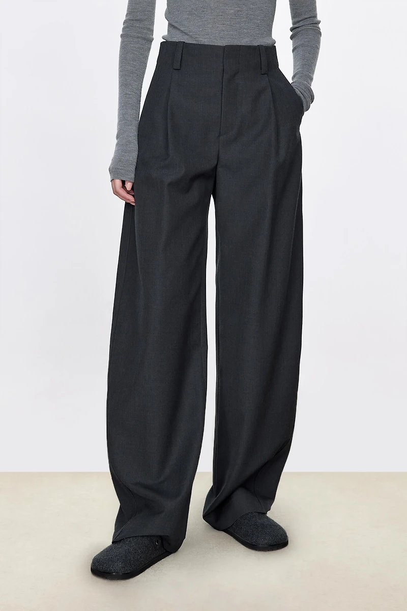 Italian Worsted Wool Waistline & Micro-arc Legs Trousers