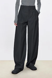 Italian Worsted Wool Waistline & Micro-arc Legs Trousers