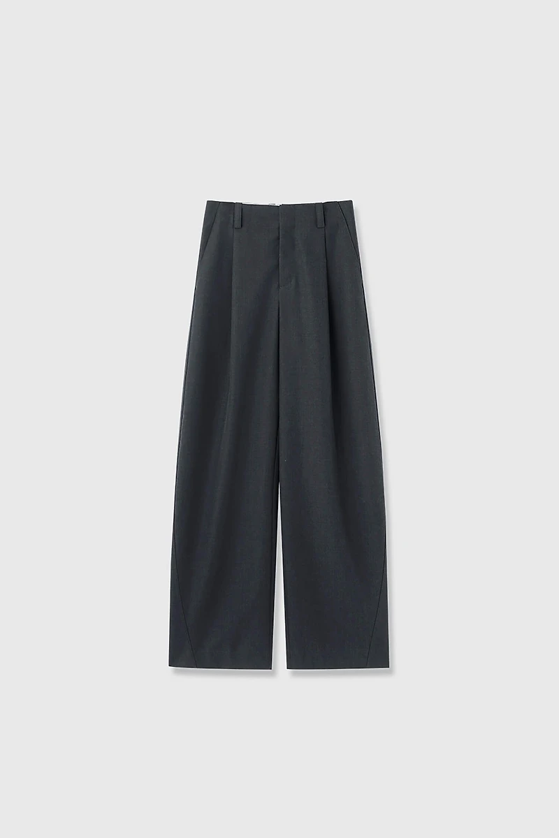 Italian Worsted Wool Waistline & Micro-arc Legs Trousers