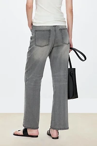 Italian/Japanese PIMA Cotton Cropped Straight-Leg Jeans