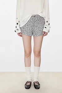 Italian Cotton Blend Tweed Mini Skirt