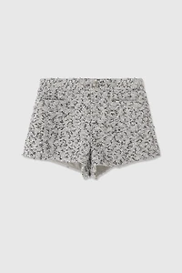 Italian Cotton Blend Tweed Mini Skirt