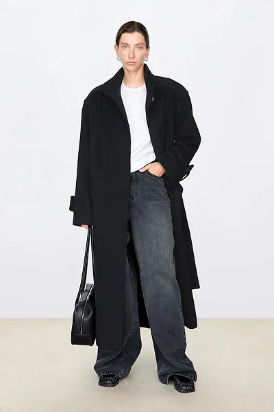 Italian Pure Wool Raglan Shoulder Coat