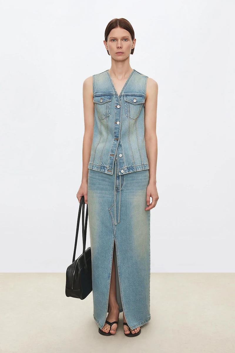 Italian Stretch Denim Vest