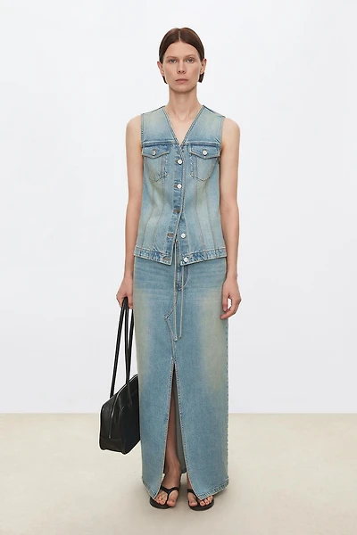 Italian Stretch Denim Vest