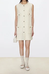 Italian Tweed Vest Style Sleeveless Dress