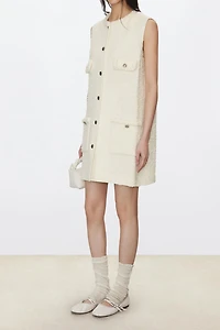 Italian Tweed Vest Style Sleeveless Dress