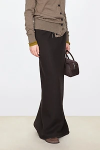 Italian Wool Double-Layer Extended Maxi Skirt