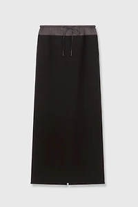 Italian Wool Double-Layer Extended Maxi Skirt