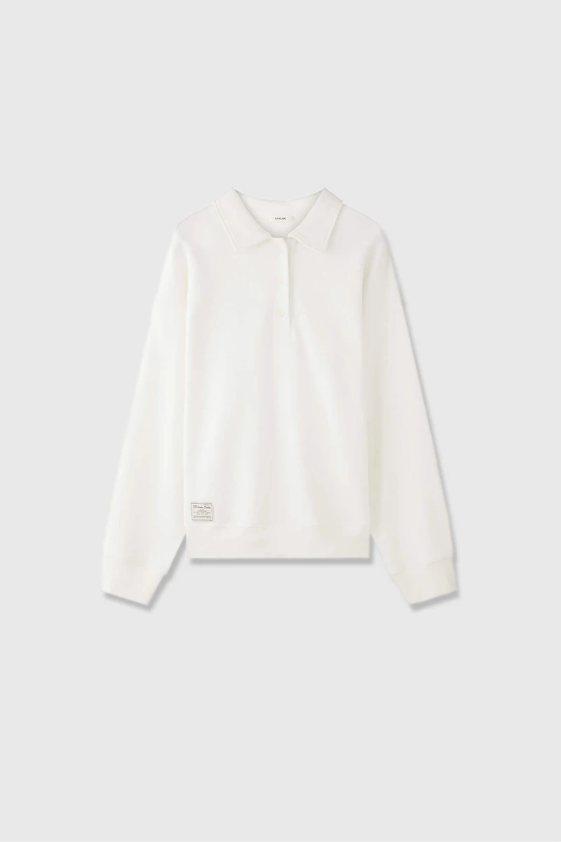 Japanese 100% Cotton Knit Polo Collar Hoodie