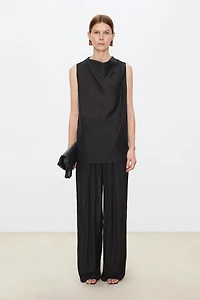 Japanese Acetate-Linen Blend Sleeveless Top
