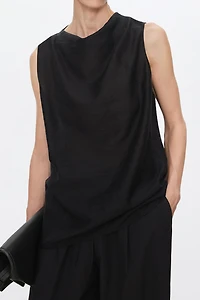 Japanese Acetate-Linen Blend Sleeveless Top