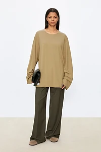 Japanese Fine Cotton Knit Long Sleeve Top
