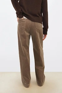 Japanese High-Stretch Corduroy Straight-Leg Trousers