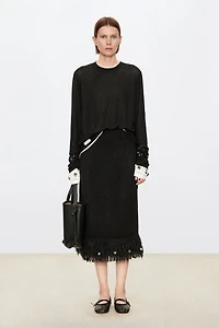 Japanese Lightweight Cashmere Knitted Beaded Top