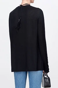 Japanese Lightweight Cashmere Knitted Beaded Top