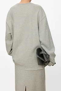 Japanese Long-Sleeve Cotton Hoody with Frayed Edges