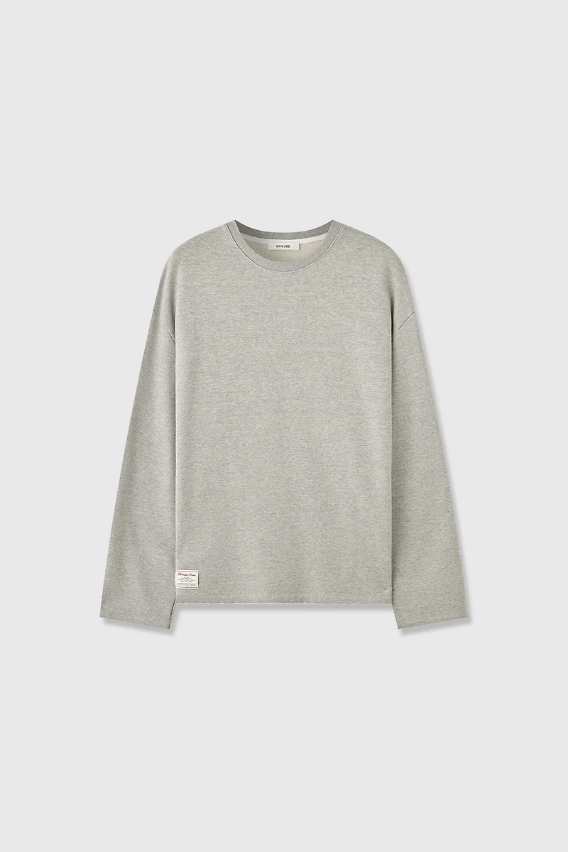 Japanese Long-Sleeve Cotton Hoody with Frayed Edges