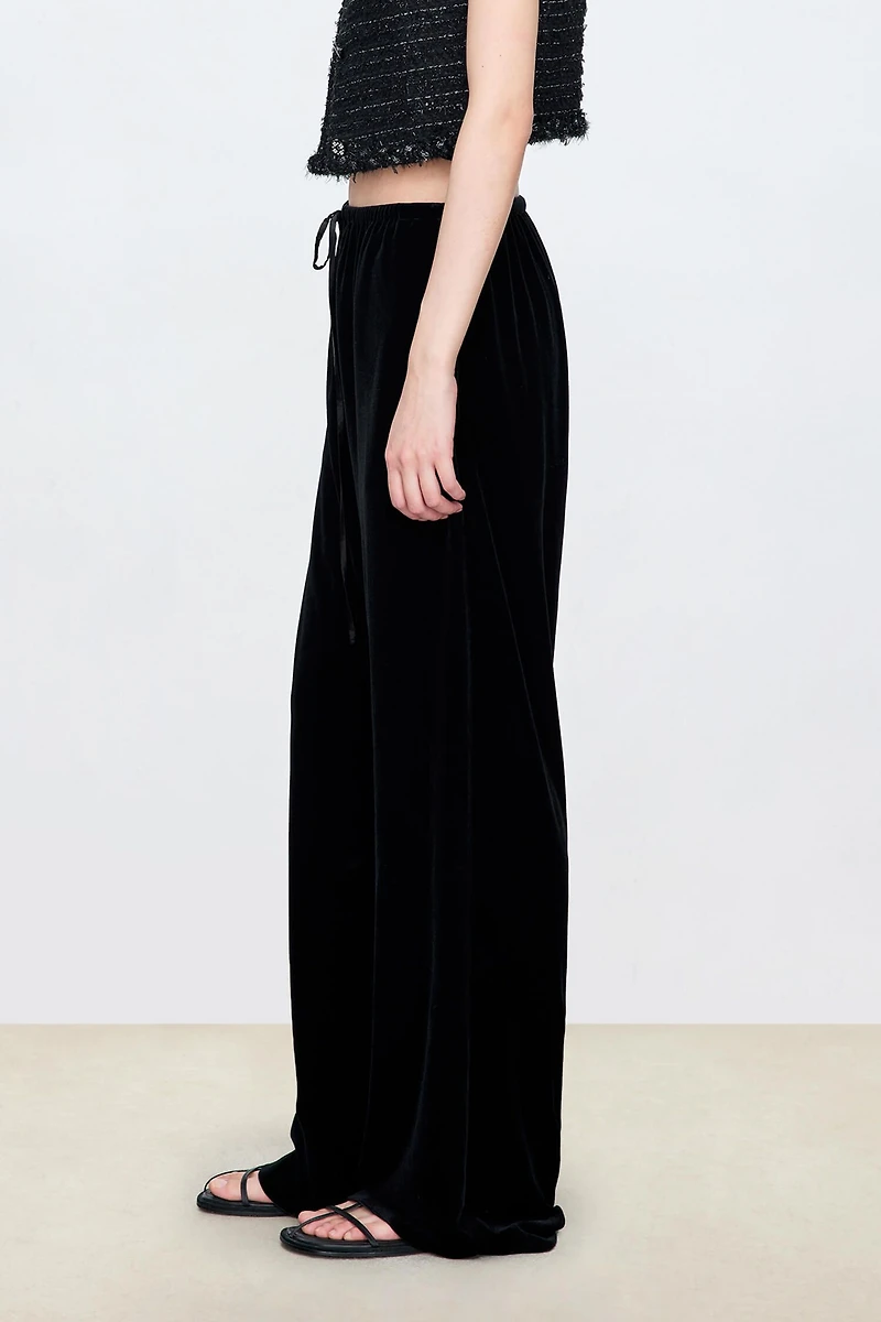 Japanese Velvet Stretch Airy Pants
