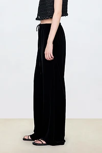 Japanese Velvet Stretch Airy Pants