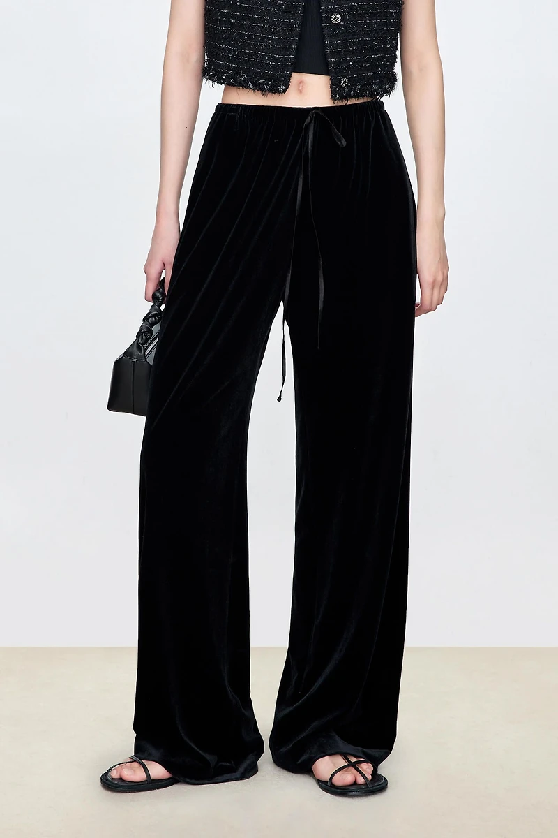 Japanese Velvet Stretch Airy Pants