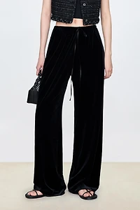Japanese Velvet Stretch Airy Pants