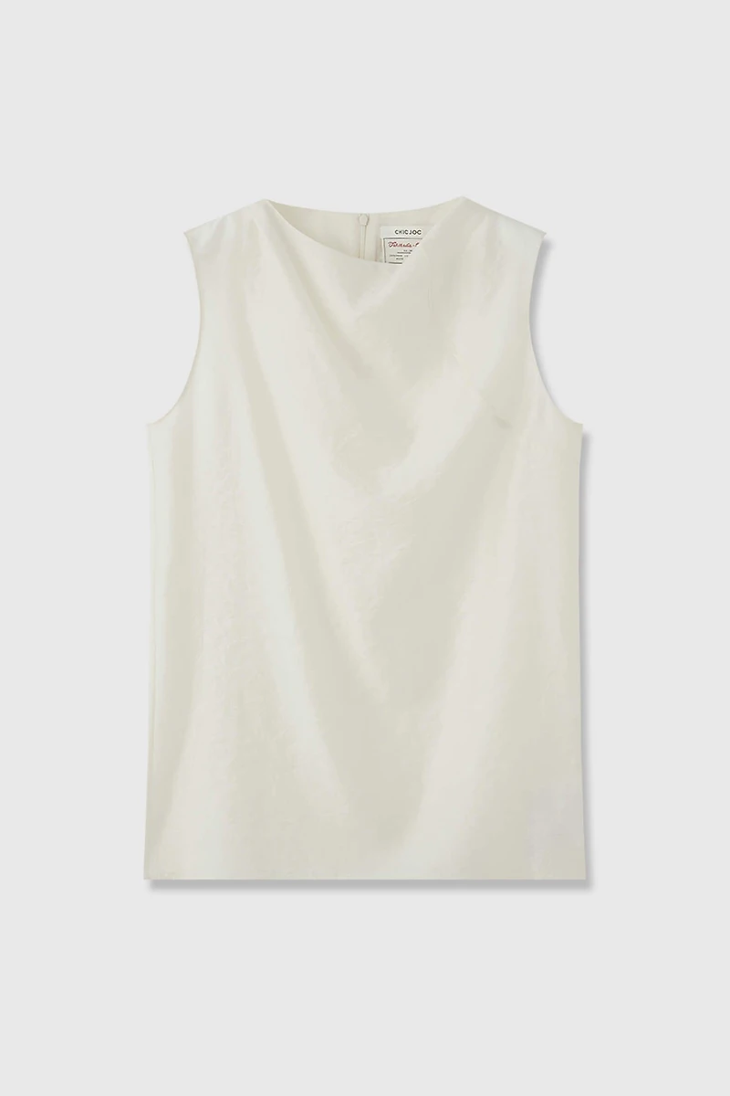 Japanese Acetate-Linen Blend Sleeveless Top