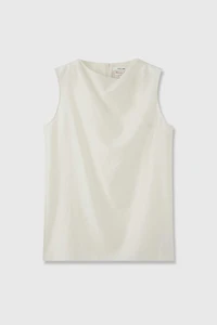 Japanese Acetate-Linen Blend Sleeveless Top
