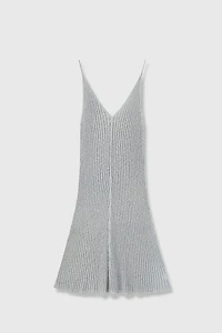 Japanese 100% Cotton Slub-Knit V-Neck Slip Dress