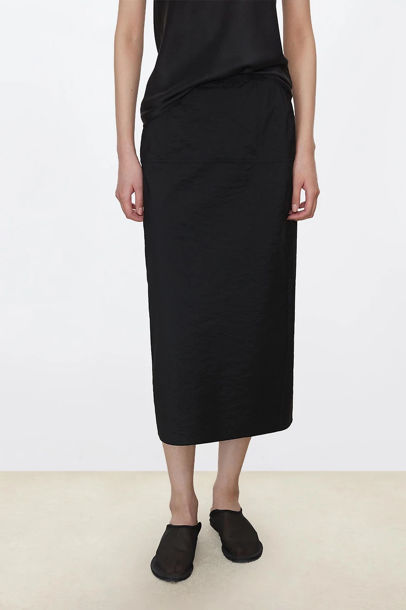 Japanese Nylon Silk Double-Layer Waist Cincher Skirt