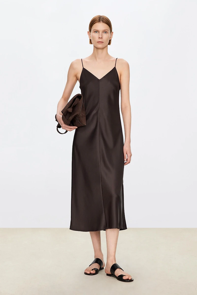 Japanese Triacetate Double-cotton Satin Cami Dress