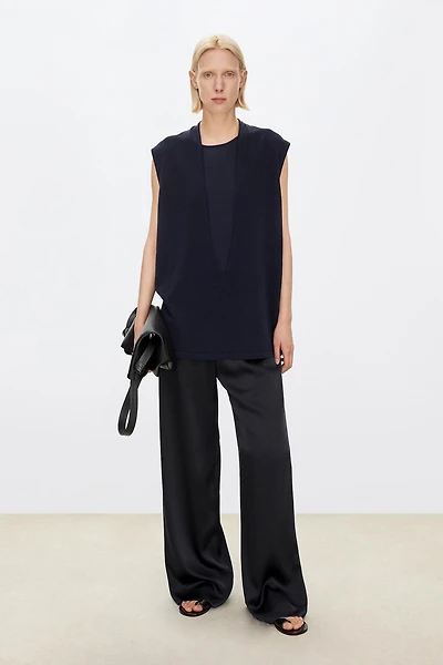 Japanese Triacetate Floor‑length Wide-leg Pants