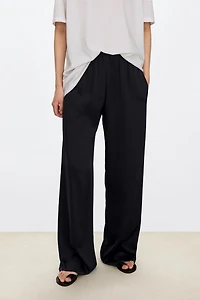 Japanese Triacetate Floor‑length Wide-leg Pants