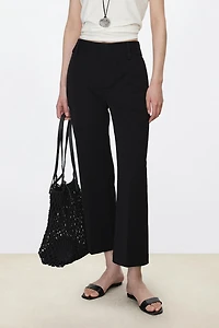 Japanese Triacetate Nine-Length Side-Slit Trousers