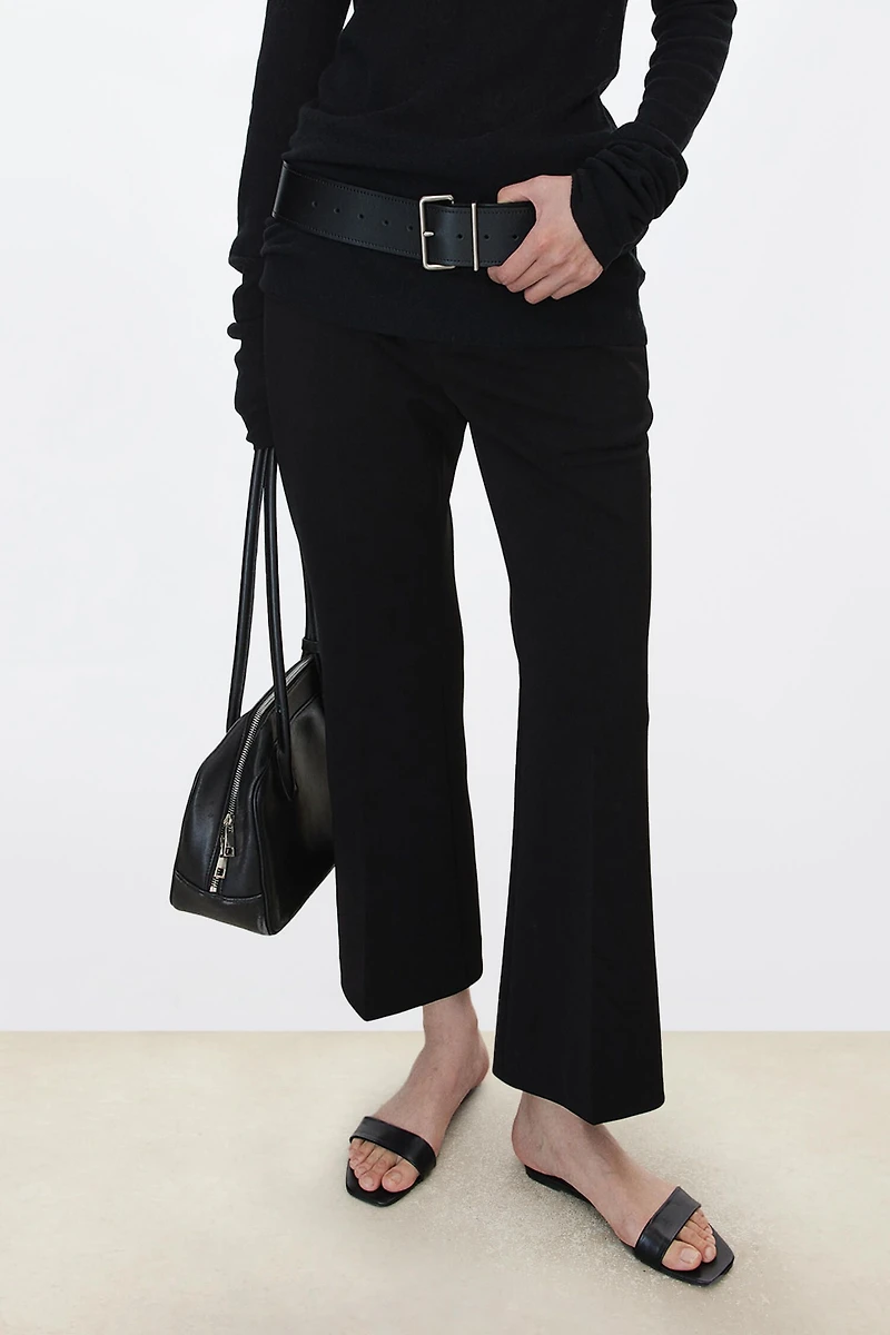 Japanese Triacetate Nine-Length Side-Slit Trousers